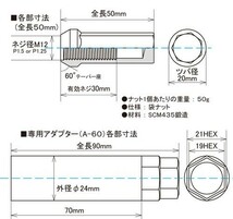 ヘプタゴンナット極限 全長50mm/20個入り 4個は予備 /シビックハイブリッド/ES9/ホンダ/M12×P1.5/ブラック黒 HPF1B5_画像4