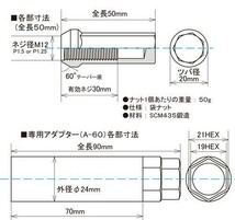 ヘプタゴンナット極限 全長50mm/20個入り 4個は予備 /インサイト/ホンダ/M12×P1.5/ブラック黒 HPF1B5_画像4