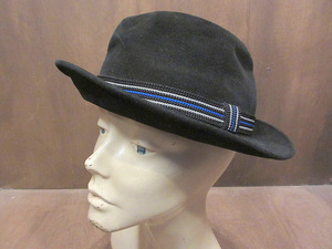1960's-1970's*Dobbsfe gong hat black size 7 1/4*221112j1-m-ht-flt hat soft hat cap men's small articles 