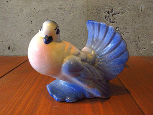 ビンテージ-70’s●セラミックバードオブジェ●230827k1-obj -1970s鳥置物インテリアディスプレイ陶器