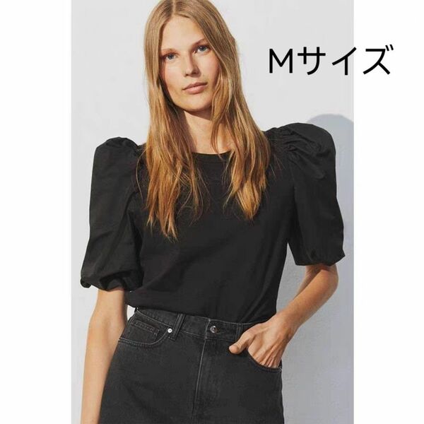 新品 アウトレット H&M エイチアンドエム 半袖 Tシャツ Mサイズ ブラック レディース 