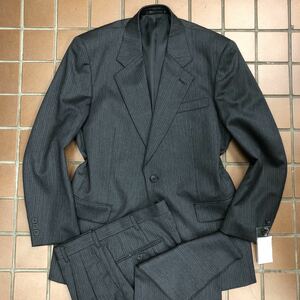 アウトレット価格【新品】紳士服　秋冬　メンズ ストライプスーツ セットアップ/未使用タグ付/サイズL A6/グレイ系/センターベンツ 2タック