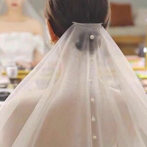 ベール ウェディング チュール ブライダル コーム 結婚 挙式 ホワイト 白 シンプル ドレス 2次会 パーティー コーム②