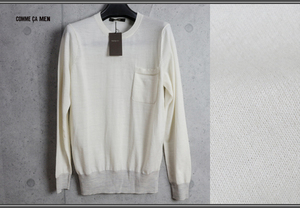  new goods Comme Ca men autumn winter fine quality wool knitted high gauge sweater L light cream regular price 1.4 ten thousand jpy /COMME CA MEN