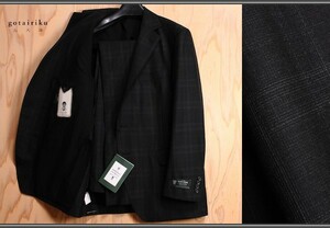 新品 オンワード樫山 五大陸/GOTAIRIKU AIR WEAR 春夏 英国 ドーメル/DORMEUIL COLONIAL ストレッチ スーツ36B/BB5/幅広M濃灰 9.7万円/