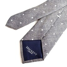 HACKETT LONDON ハケット ロンドン 新品 定価1.5万 伊製 シルクリネン 絹麻 メランジ×ドット柄 ネクタイ HM052277 818 ▲010▼are2825e_画像3