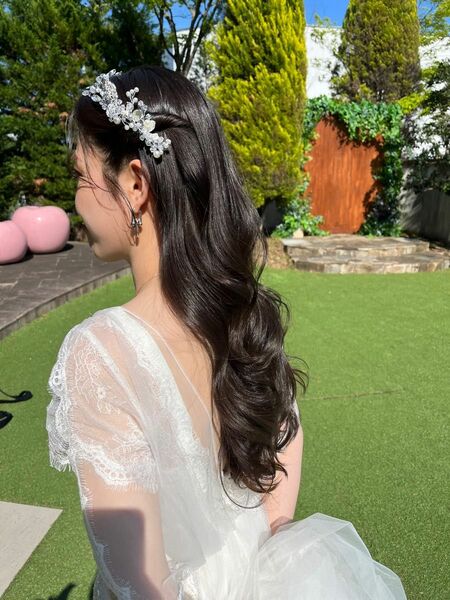 ヘッドドレス　ティアラ　前撮り　ヘアアクセサリー　結婚式