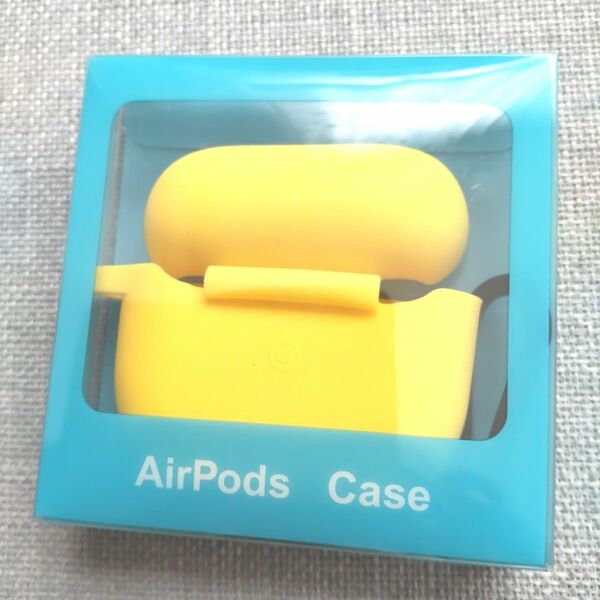 【未使用】MILPROX AirPods　ケース　イエロー　シリコン　カラビナ