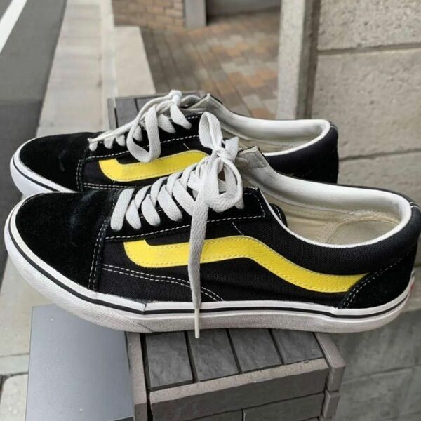  3w190 【USA製】９０’S　VANS　OLD　SKOOL　”黒/黄色”　22.5cm