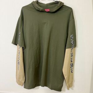 supreme シュプリーム　パーカー　Layered Hooded カーキ　ロンT 長袖　アウター