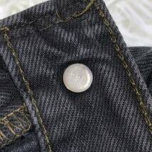 【USA製 後染めブラック】Levi's リーバイス 501 デニムパンツ クロップ丈 黒 W34 米国製_画像7