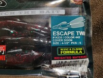 ★NORIES★ESCAPE TWIN 4-1/2” ノリーズ エスケープツイン 4.5inch Color 442 COVER DOON(伊藤 巧 セレクトカラー) 新品 クロー系ワーム_画像2