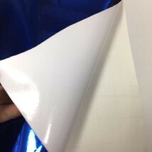 カーラッピングシート クロームメッキ ブルー 青色 保護フィルム付き 縦x横 152cmx200cm スキージ付き SHI03 鏡面 外装 耐熱 耐水 DIY_画像3