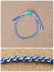 {mi sun ga* screw . braided * group blue color × cream color } hand made 