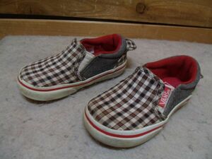 全国送料無料 バンズ VANS 子供キッズベビー男＆女の子細かいチェックの可愛いスリッポンスニーカー15cm