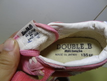 全国送料無料 ダブルビー DOUBLE.B ミキハウス 日本製 子供靴 キッズ ベビー 女の子 ピンク色 スニーカー シューズ 13.5cmEE_画像9