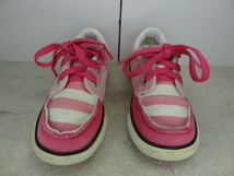 全国送料無料 レア!!コンバース CONVERSE 子供靴キッズベビー女の子ピンク色デッキタイプスニーカーシューズ 15cm_画像2
