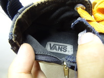 全国送料無料 バンズ VANS 子供靴キッズベビーオレンジ紐ジッパー付黒色ハイカットスニーカー15cm_画像10