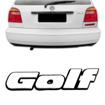 エンブレム Golf ゴルフ 書き VW Volkswagen フォルクスワーゲン リア フード トランク シルバー クラシック カー G1 G2 G3 G4 G5 G6 G7_画像1