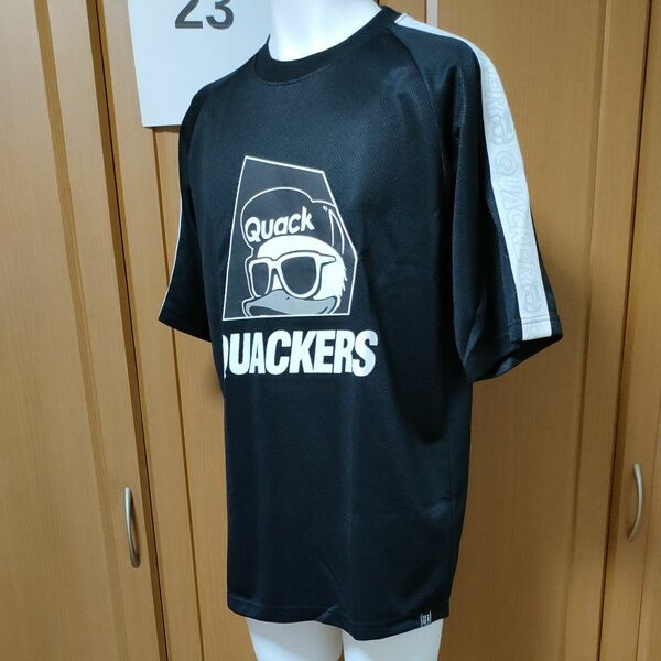 B ONE SOUL半袖ＴシャツM/L　ブラック　ダックデュードQUACKERS　厚手メッシュ素材　ダボっと大きめを着るといい感じ