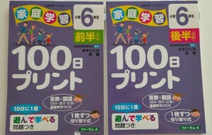 家庭学習 100日プリント 小学6年生 前半＆後半 2冊組