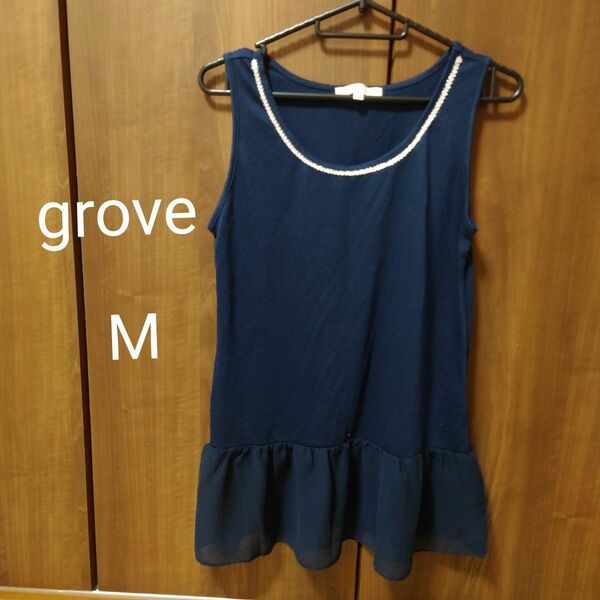 タンクトップ トップス ノースリーブチュニック grove M