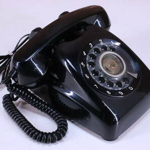 レトロ! ダイヤル式電話機 黒電話 NTT 600-A2 モジュール変更済み デジタル回線使用可能■(F7733) の画像1