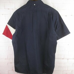 LSH3983 MOUNTAIN RESEARCH マウンテンリサーチ R-187 RED TRIANGLE SHIRT 半袖ボタンダウンシャツ XXL 未使用 ネイビーの画像2