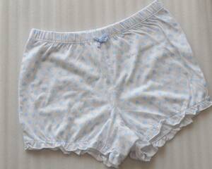[ free shipping ] * large size * woman .165 shorts * cotton 100%* lantern bruma type * white color * light blue Heart pattern *