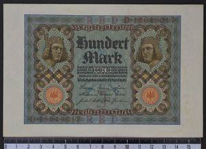 外国紙幣 ドイツ 1920年 使用済 100マルク
