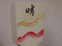 ★美品！クリーム色に金彩と朱色が晴れやか！【晴山造　羽子板香合　紙箱入】8×4cm　高さ3cm　新年　茶道具_画像6