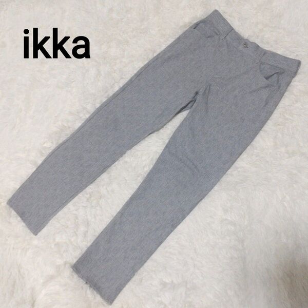 ikka イッカ カジュアルパンツ チェックパンツ グレー