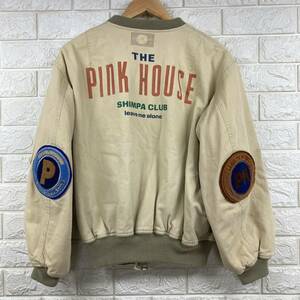 希少　80s pinkhouse ピンクハウス　ワッペン　MA-1 ジャケット　フライトジャケット カーキ カールヘルム　バッグロゴ　金子功