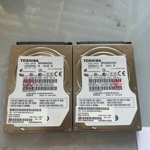 (06)TOSHIBA MK6465GSX MK6465GSXN 640 GB HDD 2台セット黄色注意あり