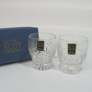 f002 D2 未使用 ROYAL SCOT CRYSTAL ショットグラス クリスタルガラス 酒器 ミニグラス カットガラス 2客セット 保管品