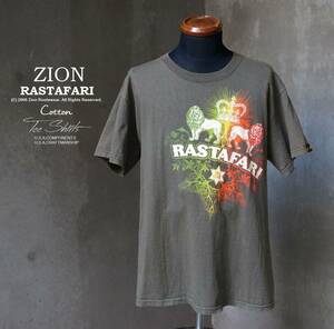 2006 ザイオン ZION RASTAFARI オリーブカーキ コットン 半袖 Tシャツ M