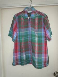 [ click post shipping ] Natural Laundry NATURAL LAUNDRY*ma gong s check linen blouse shirt 