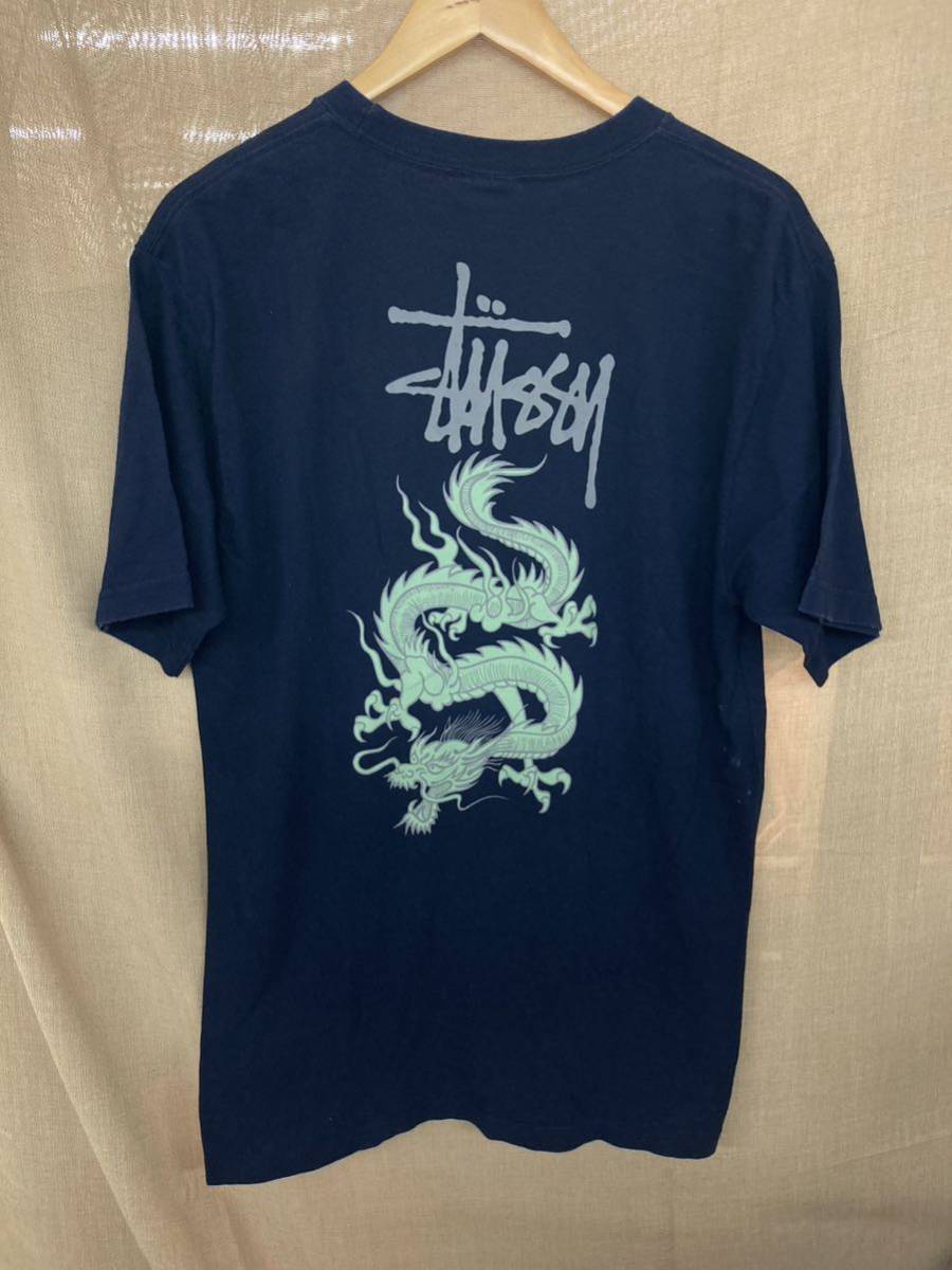 希少 USA製 90s OLD STUSSY LOGO TEE 紺タグ M レア オールド