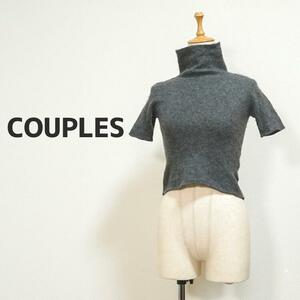 8032 COUPLES カシミア100 ショート丈トップス グレー レディース F11-0115