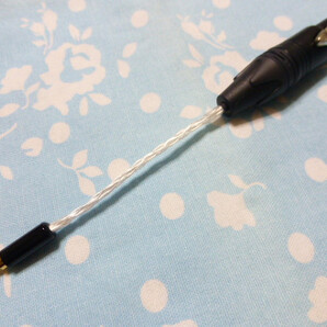 XLR コネクタ 4ピン (メス) → 3.5mm3極 ステレオミニ 変換ケーブル 銀メッキOFC 八芯 ブレイド編み 7cm スマホ iPhone iPod 等にも