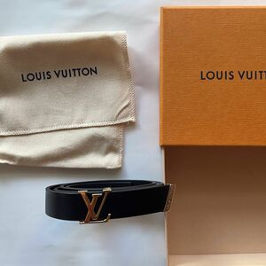 LOUIS VUITTON ルイヴィトン レザーベルト ダミエ ブラック ベルト Mサイズ　黒 皮 革 ヴィトン プレゼント用に