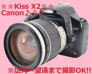 ☆広角～望遠まで撮影OK!!☆ Canon キャノン Kiss X2 #5957