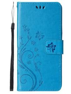 人気PU革手帳型Iphone7/8Gケース レザー耐衝撃可愛い 和柄 カード収納 ストラップ付き ☆青