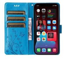 人気PU革手帳型Iphone12ケース レザー耐衝撃可愛い 和柄 カード収納 ストラップ付き 　青_画像6
