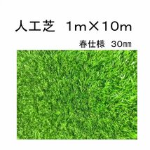 人工芝 30mm 1×10 幅1m × 長さ10m ロール タイプ ガーデニング 庭 DIY ベランダ 芝丈 30mm 新品 雑草防止 野外 芝生 送込_画像1