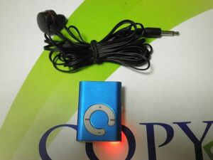 THE BLUE MINI TYPE MP3 PLAYER WITH EARPHONE COMBO NEWLY FREESHIPMENT(minimum only)