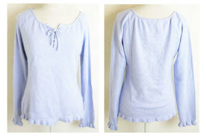 #ELLE[ L ] light blue Anne gola knitted tops 40#