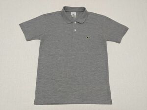 美品 LACOSTE ラコステ ポロシャツ 鹿の子 ファブリカ 古着 ペルー製 グレー サイズ3