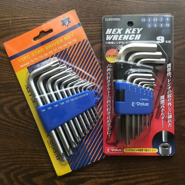 六角棒レンチセット　9本組、　TORX KEY WRENCH 10本組