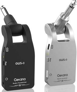 GWS-8 Getaria GWS-8 ギターワイヤレスシステム 送受信機 280°回転 1対多 USB-C充電式 トランスミッタ